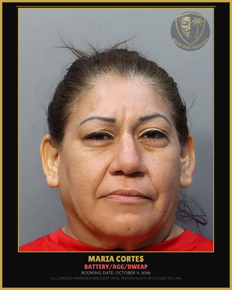 Cortes Maria Arrested – Battery/Agg/Dweap – Miami-Dade County (October 11, 2026)