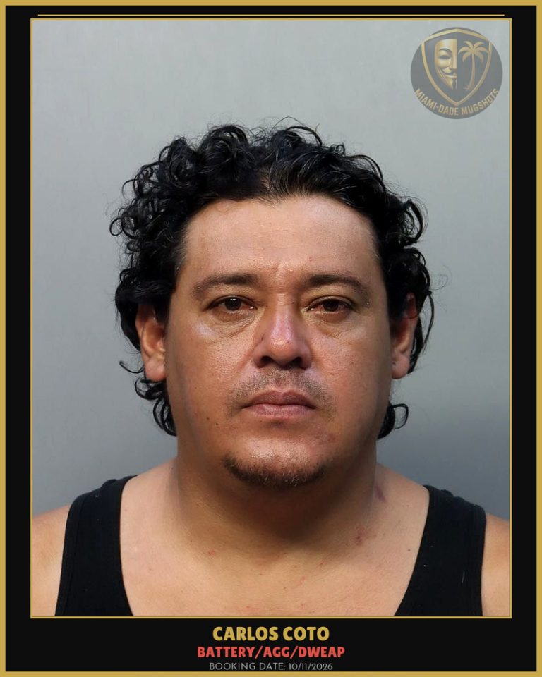 Coto Carlos Arrested – BATTERY/AGG/DWEAP – Miami-Dade County (Unknown)