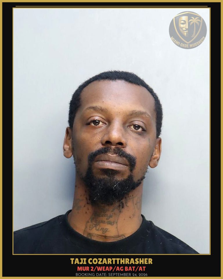 Cozartthrasher Taji Akeem Arrested – MUR 2/WEAP/AG BAT/AT – Miami-Dade County (September 24, 2026)