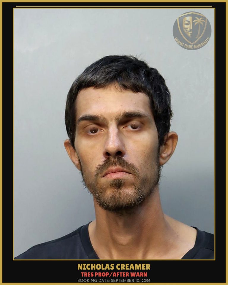 Creamer Nicholas D Arrested – TRES PROP/AFTER WARN – Miami-Dade County (September 10, 2026)