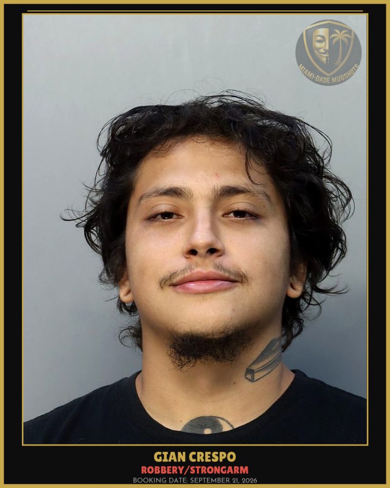 Crespo Gian Carlos Arrested – ROBBERY/STRONGARM – Miami-Dade County (September 21, 2026)