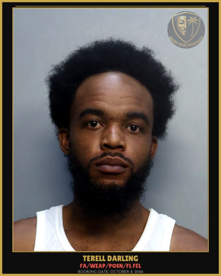 Darling Terell Eugene Arrested – FA/WEAP/POSN/FL FEL – Miami-Dade County (October 8, 2026)