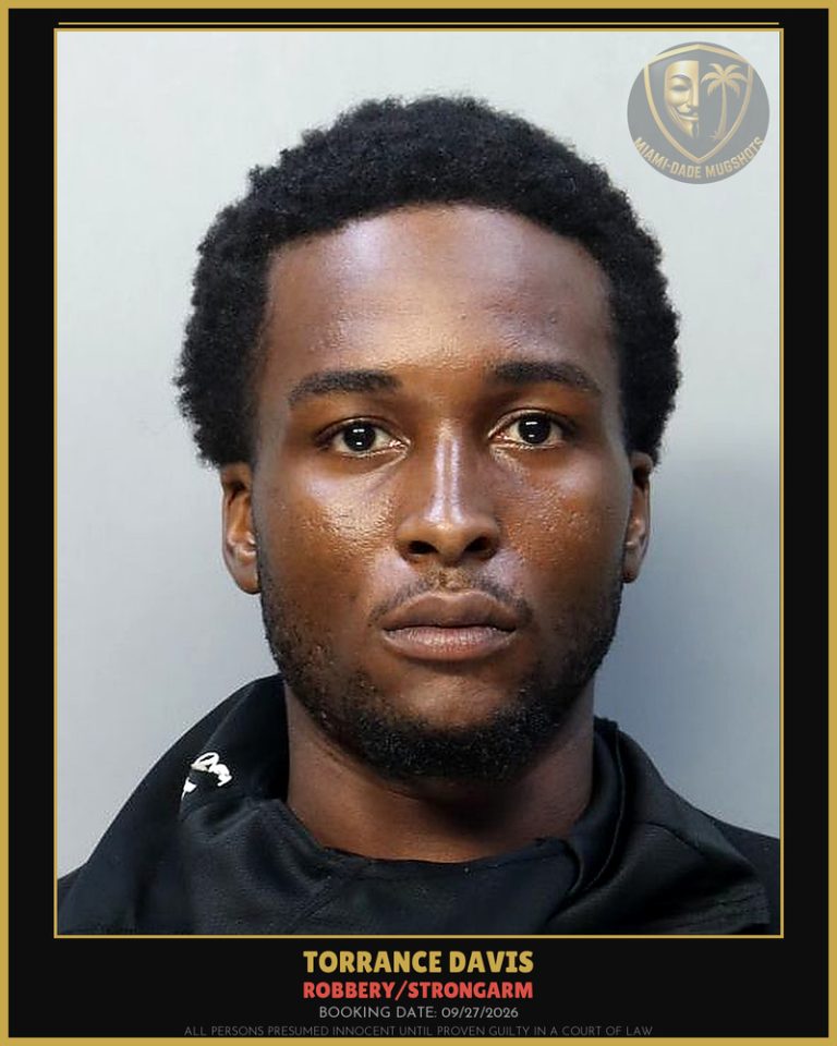 Davis Torrance Arrested – ROBBERY/STRONGARM – Miami-Dade County (Unknown)