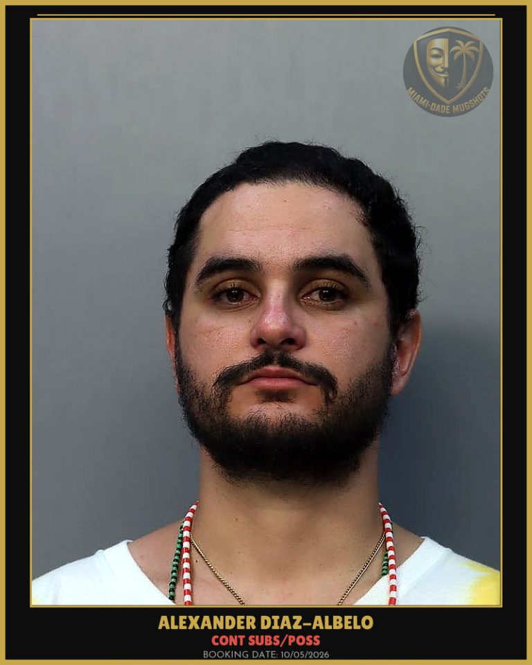 Diaz-Albelo Alexander  Xerxes Arrested – CONT SUBS/POSS – Miami-Dade County (Unknown)