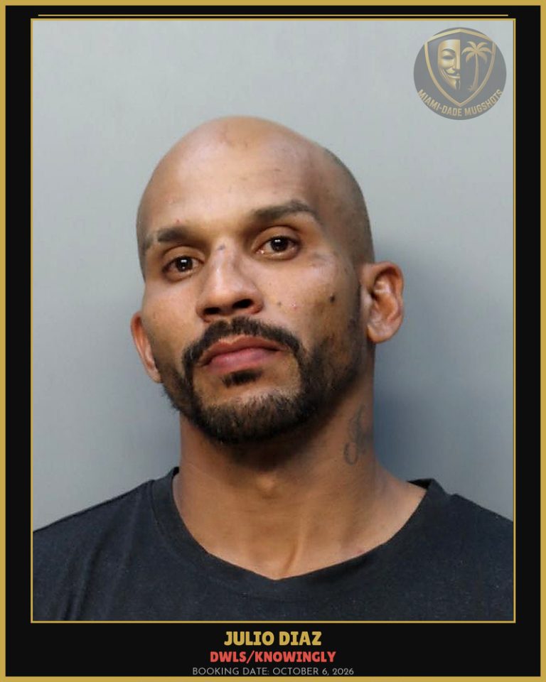 Diaz Julio Enrique Arrested – DWLS/KNOWINGLY – Miami-Dade County (October 6, 2026)