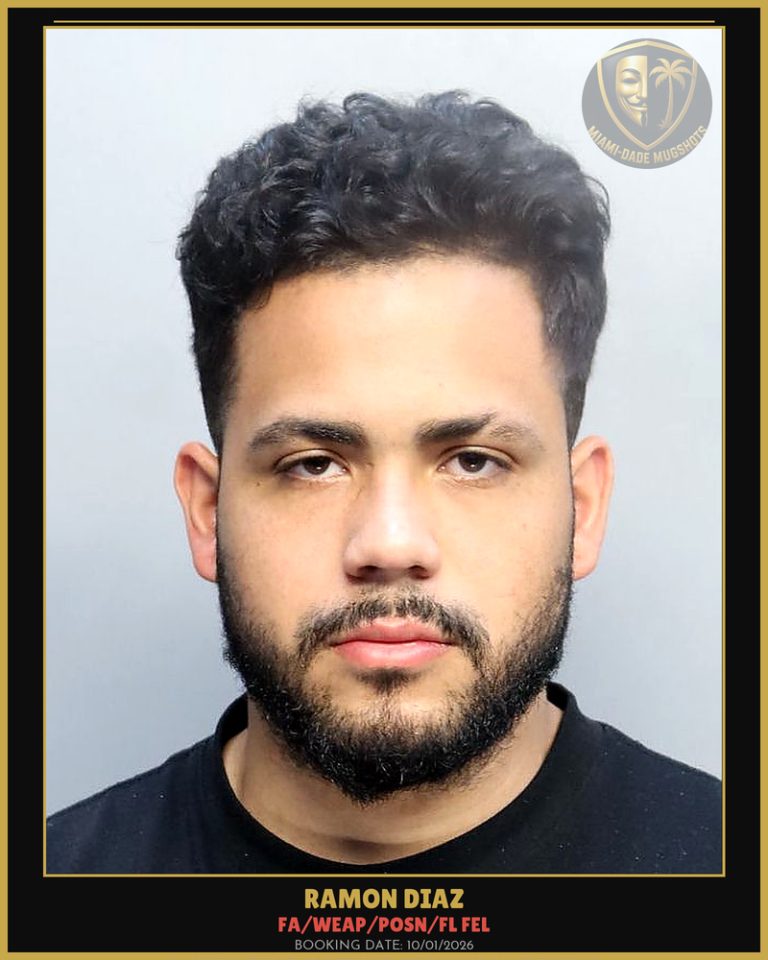 Diaz Ramon Arrested – FA/WEAP/POSN/FL FEL – Miami-Dade County (Unknown)