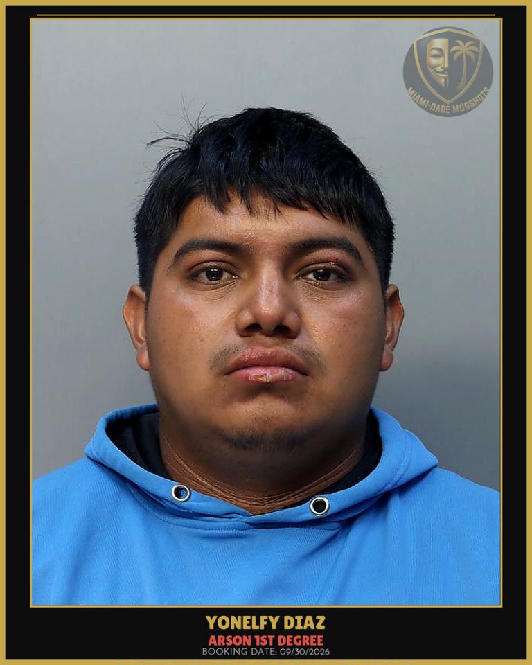 Diaz Yonelfy Elionai Arrested – ARSON 1ST DEGREE – Miami-Dade County (Unknown)