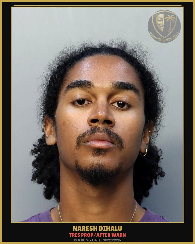 Dihalu Naresh D Arrested – TRES PROP/AFTER WARN – Miami-Dade County (Unknown)