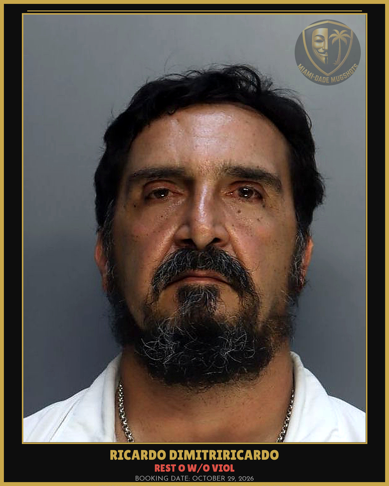Dimitriricardo Ricardo Alberto Arrested – Rest O W/O Viol – Miami-Dade County (October 29, 2026)