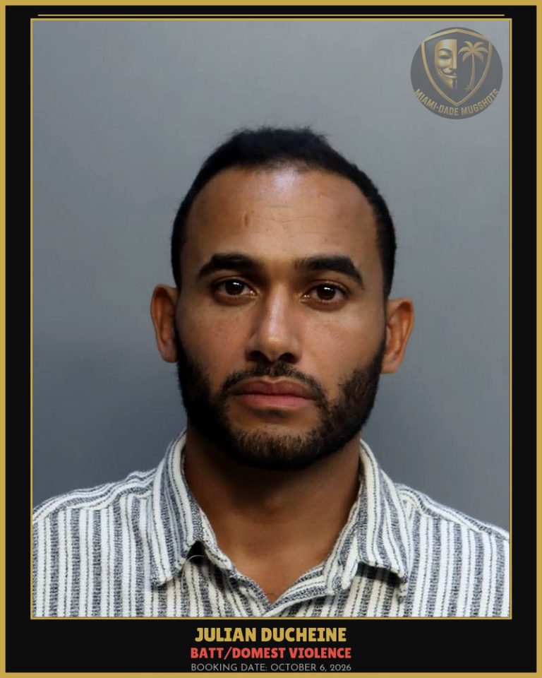 Ducheine Julian Aris Arrested – BATT/DOMEST VIOLENCE – Miami-Dade County (October 6, 2026)