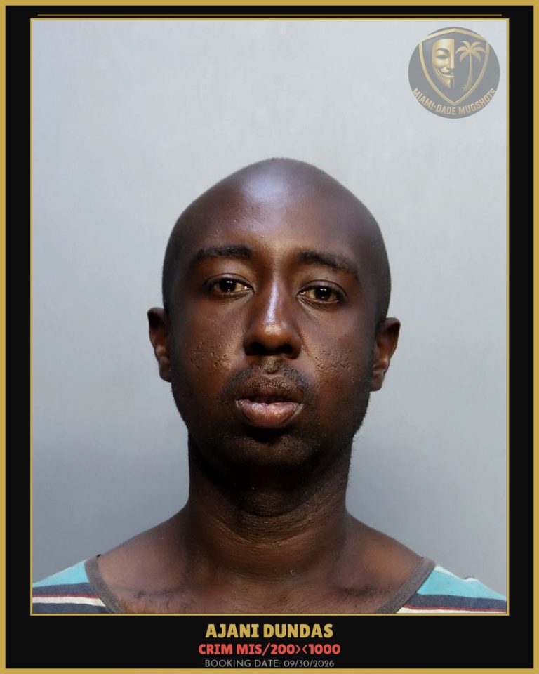 Dundas Ajani Elijah Arrested – CRIM MIS/200><1000 – Miami-Dade County (Unknown)