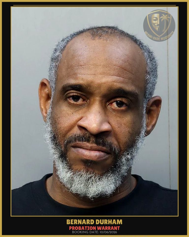 Durham Bernard Arrested – PROBATION WARRANT – Miami-Dade County (Unknown)
