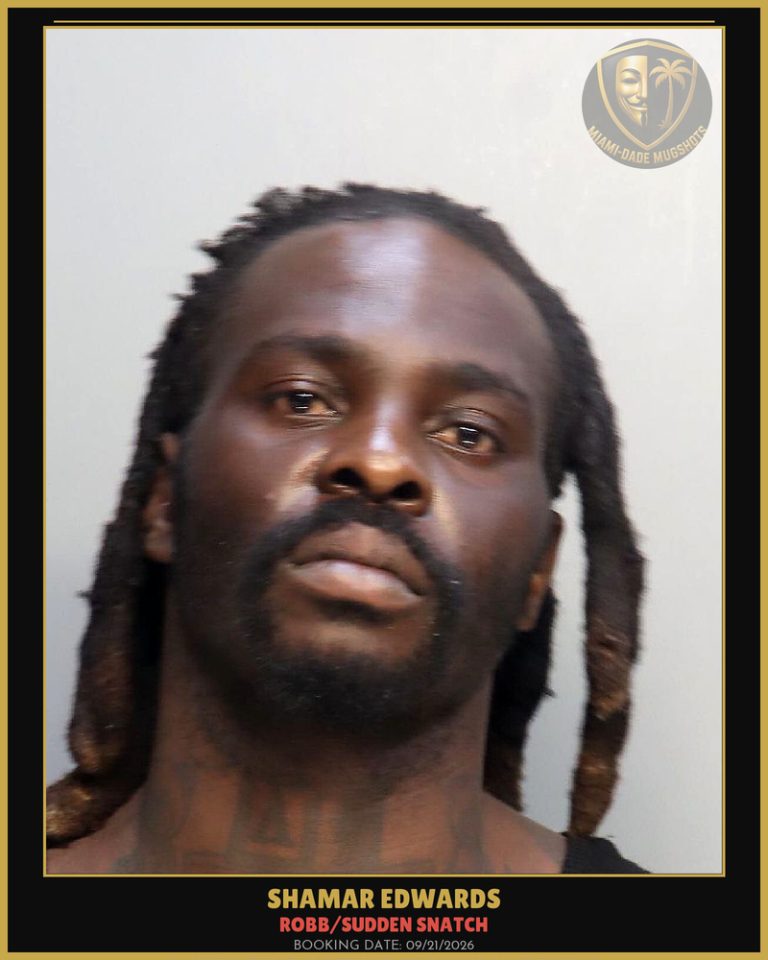 Edwards Shamar  Omar Arrested – ROBB/SUDDEN SNATCH – Miami-Dade County (Unknown)