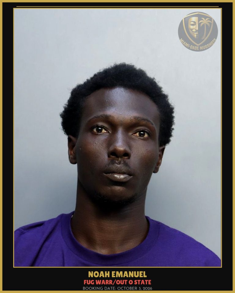 Emanuel Noah Adolphus Arrested – FUG WARR/OUT O STATE – Miami-Dade County (October 3, 2026)