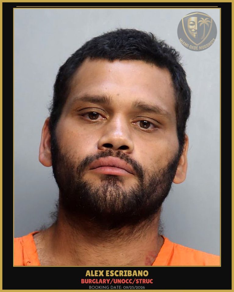 Escribano Alex  Norberto Arrested – BURGLARY/UNOCC/STRUC – Miami-Dade County (Unknown)