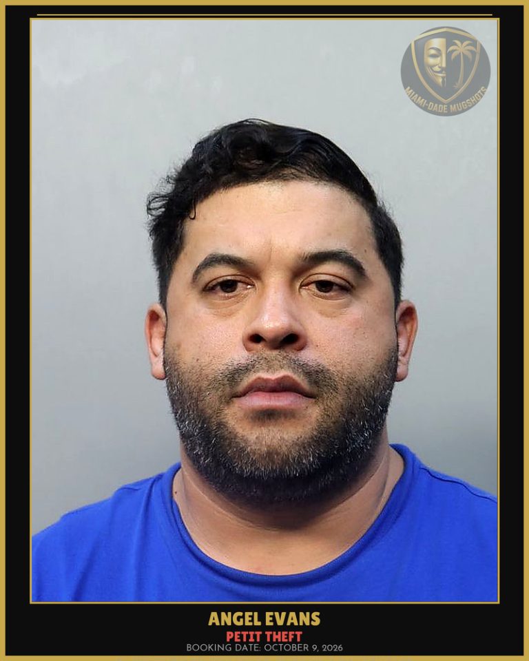 Evans Angel Arrested – PETIT THEFT – Miami-Dade County (October 9, 2026)