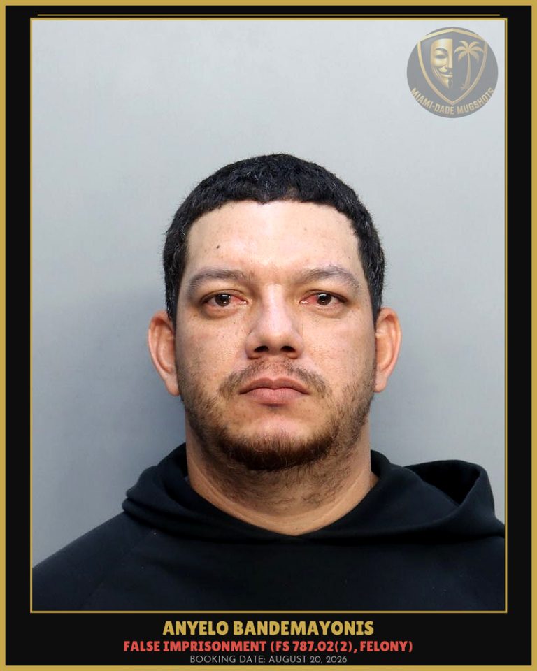Anyelo Bandemayonis Arrested – Miami-Dade County (August 20, 2026)