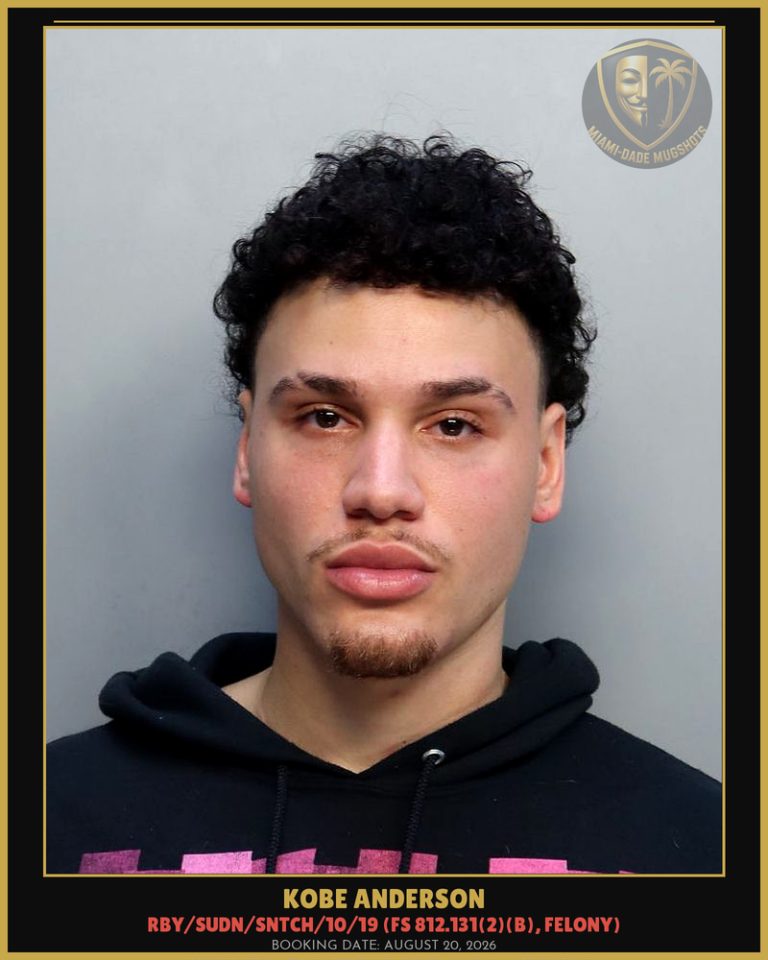 Kobe Anderson Arrested – Miami-Dade County (August 20, 2026)