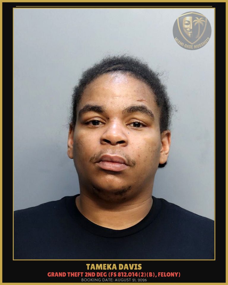 Tameka Davis Arrested – Miami-Dade County (August 21, 2026)
