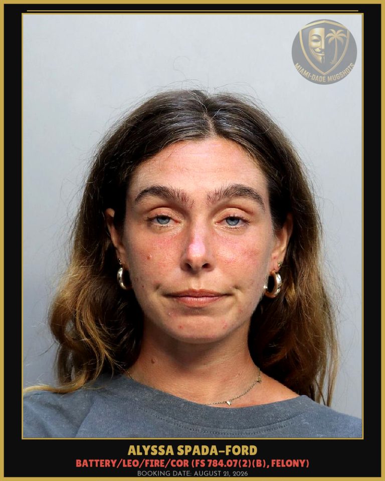 Alyssa Spada-Ford Arrested – Miami-Dade County (August 21, 2026)