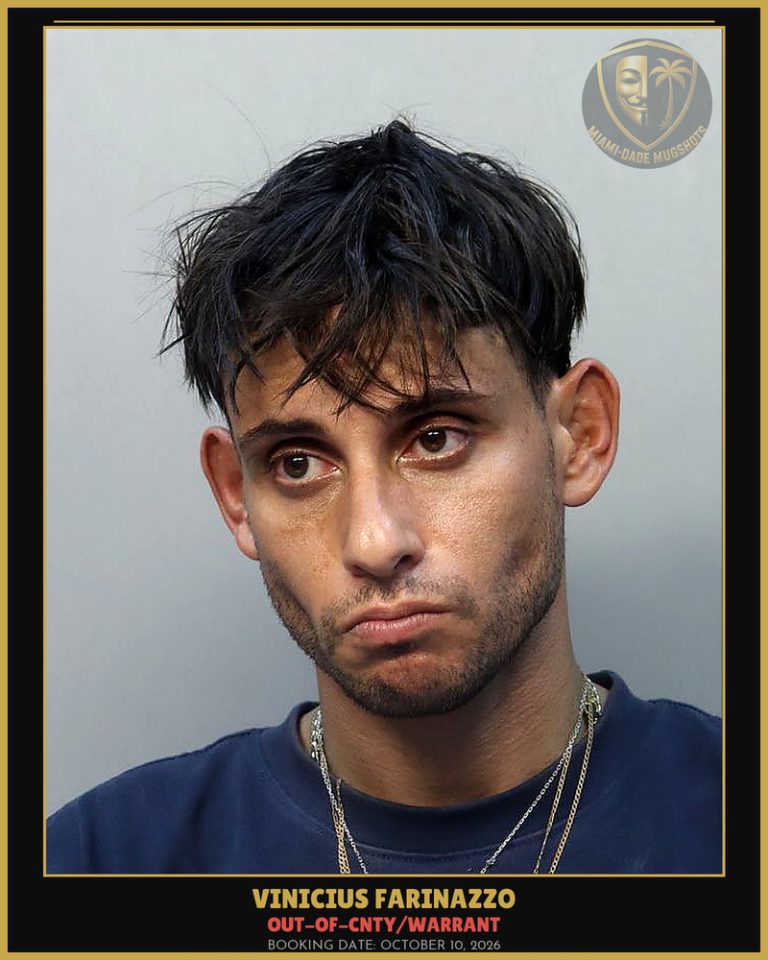 Farinazzo Vinicius  Cabral Arrested – OUT-OF-CNTY/WARRANT – Miami-Dade County (October 10, 2026)