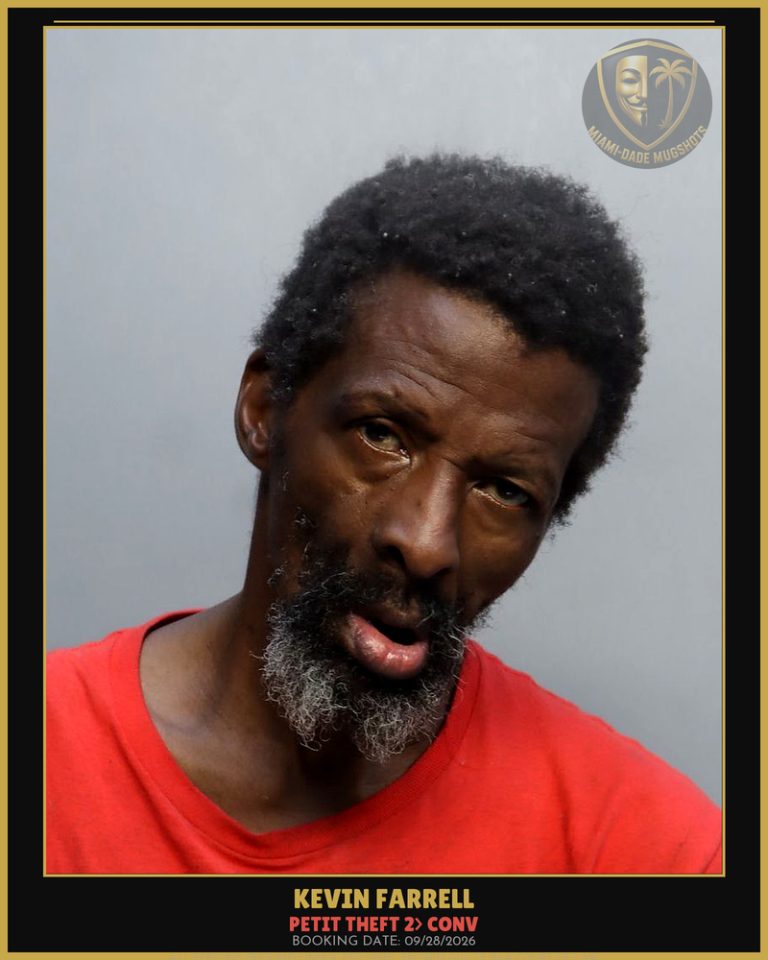 Farrell Kevin  Bruce Arrested – PETIT THEFT 2> CONV – Miami-Dade County (Unknown)