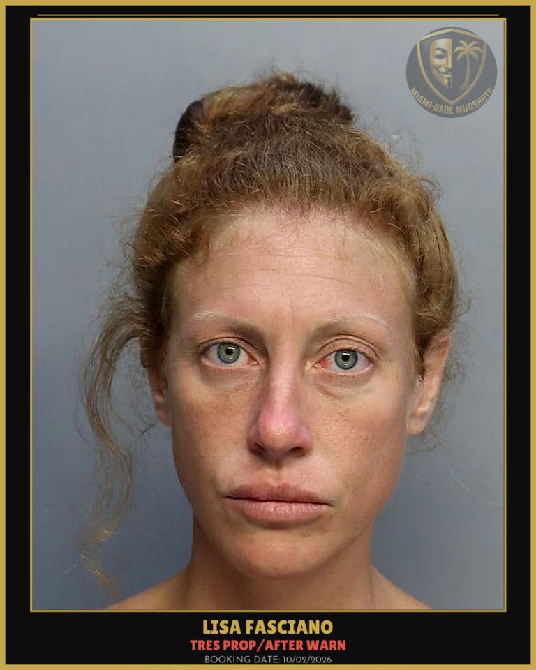 Fasciano Lisa Victoria Arrested – TRES PROP/AFTER WARN – Miami-Dade County (Unknown)