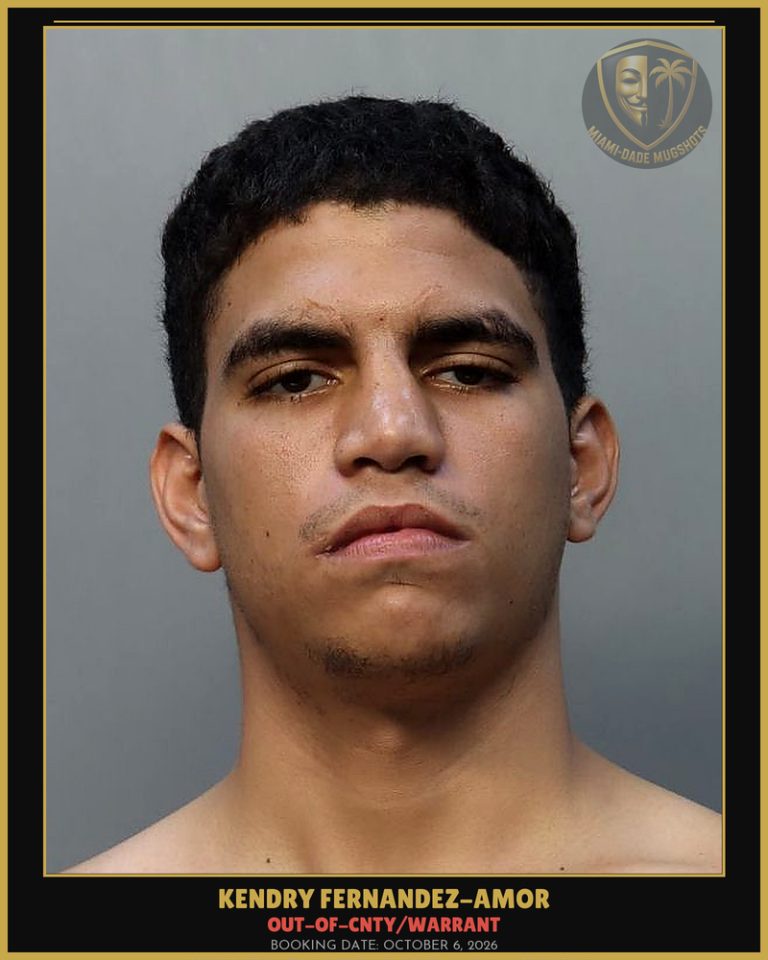 Fernandez-Amor Kendry Arrested – OUT-OF-CNTY/WARRANT – Miami-Dade County (October 6, 2026)