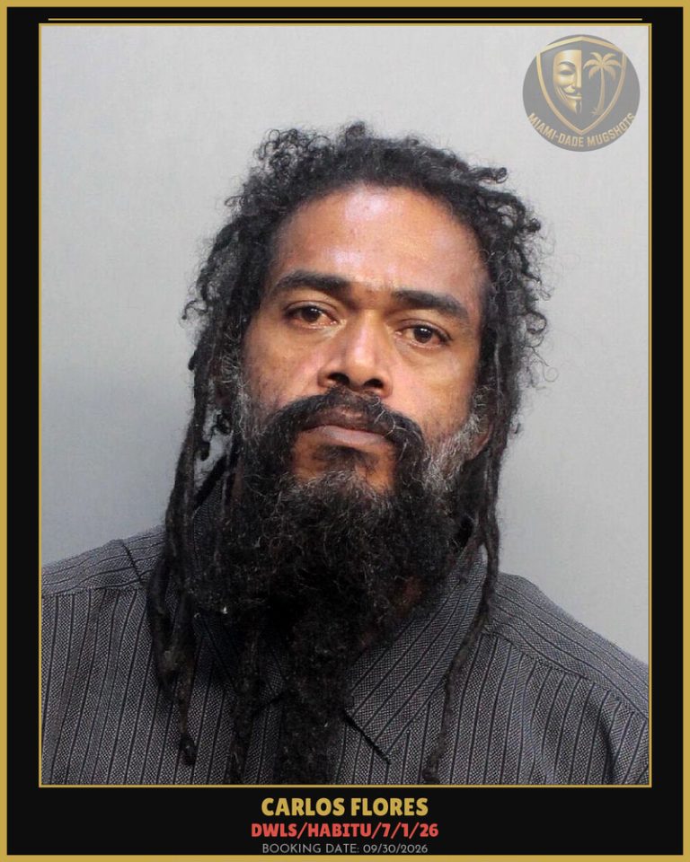 Flores Carlos Arrested – DWLS/HABITU/7/1/26 – Miami-Dade County (Unknown)