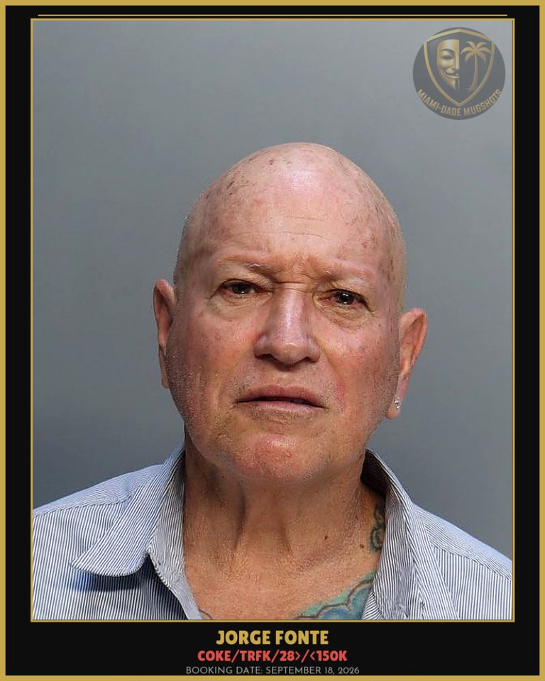Fonte Jorge L Arrested – COKE/TRFK/28>/<150K – Miami-Dade County (September 18, 2026)