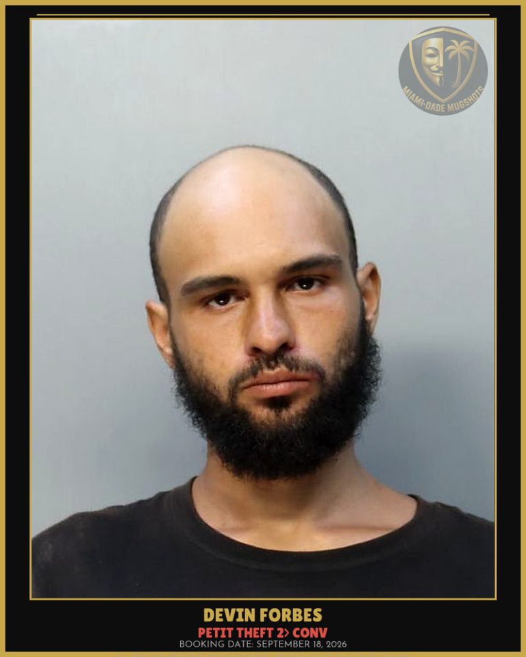 Forbes Devin Keanu Arrested – PETIT THEFT 2> CONV – Miami-Dade County (September 18, 2026)