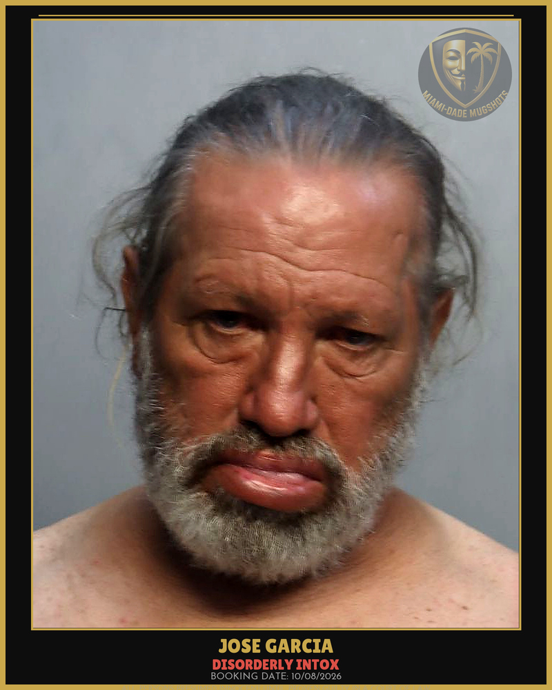 Garcia Jose  Alfonso Arrested – Disorderly Intox – Miami-Dade County (Unknown)