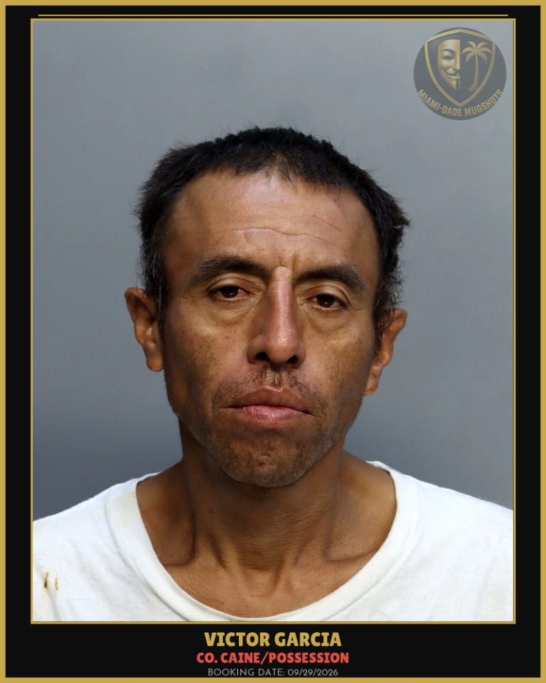 Garcia Victor Hugo Arrested – Co. Caine/POSSESSION – Miami-Dade County (Unknown)