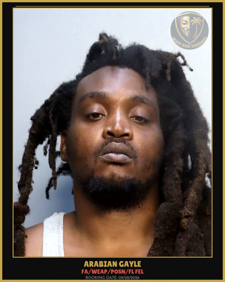 Gayle Arabian Khafji Arrested – FA/WEAP/POSN/FL FEL – Miami-Dade County (Unknown)