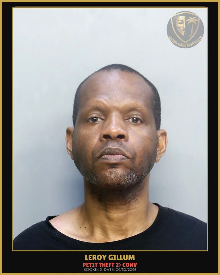 Gillum Leroy A Arrested – PETIT THEFT 2> CONV – Miami-Dade County (Unknown)