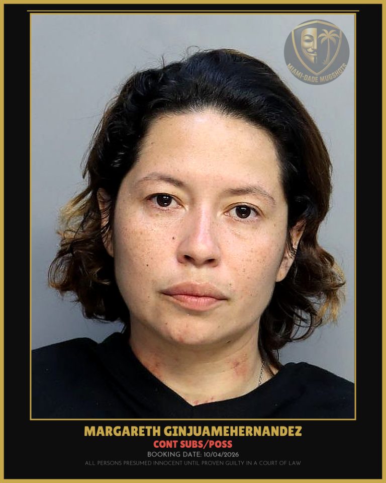 Ginjuamehernandez Margareth Arrested – CONT SUBS/POSS – Miami-Dade County (Unknown)