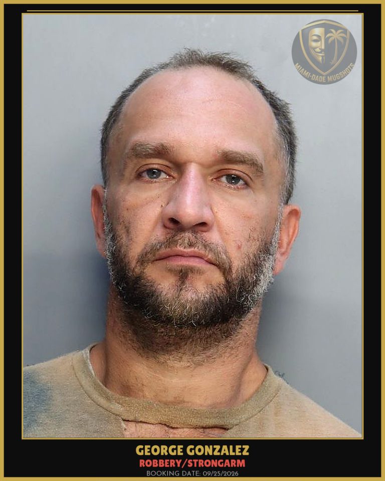Gonzalez George Arrested – ROBBERY/STRONGARM – Miami-Dade County (Unknown)
