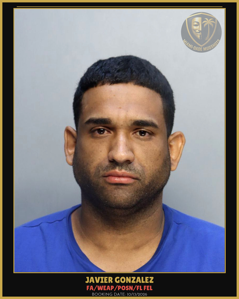 Gonzalez Javier J Arrested – Fa/Weap/Posn/Fl Fel – Miami-Dade County (Unknown)