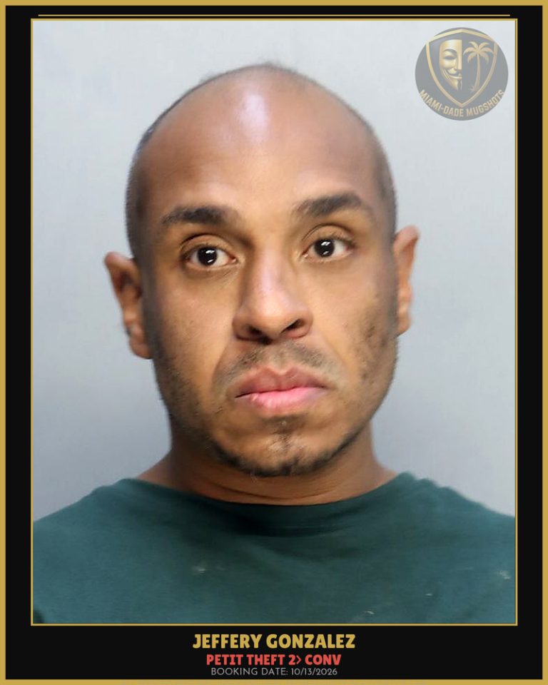 Gonzalez Jeffery Angel Arrested – PETIT THEFT 2> CONV – Miami-Dade County (Unknown)