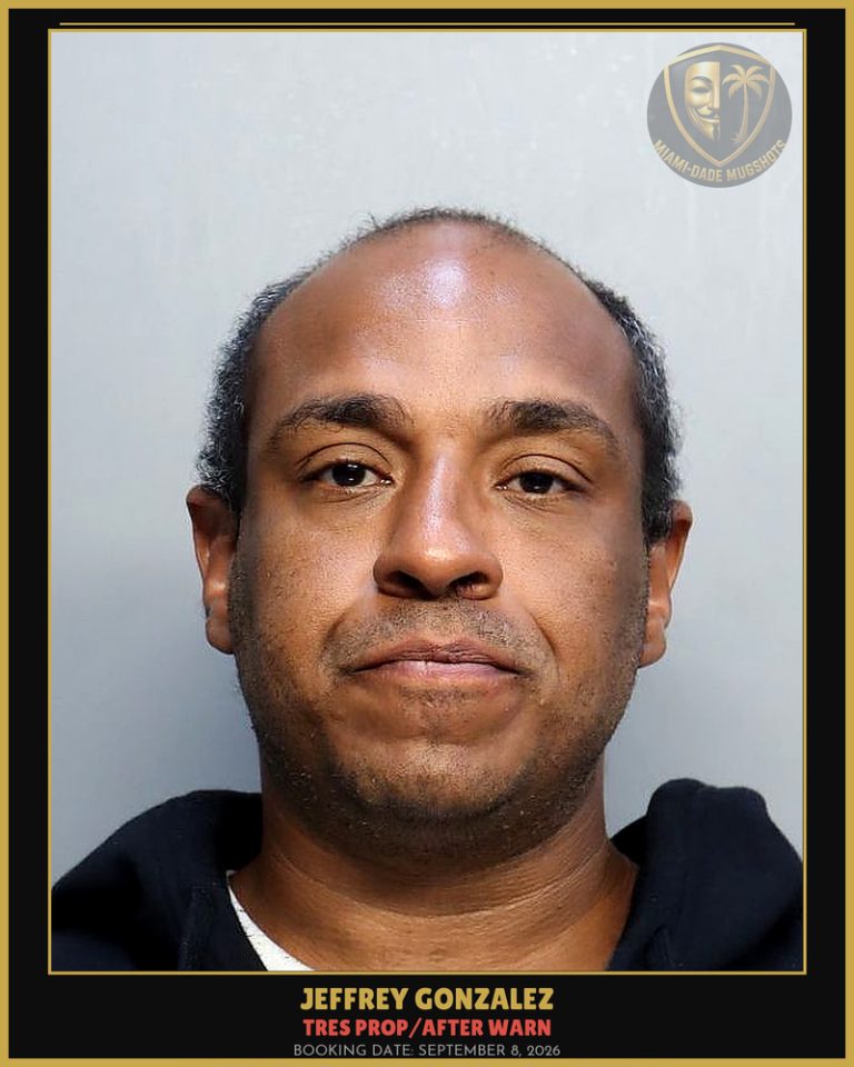 Gonzalez Jeffrey Arrested – TRES PROP/AFTER WARN – Miami-Dade County (September 8, 2026)