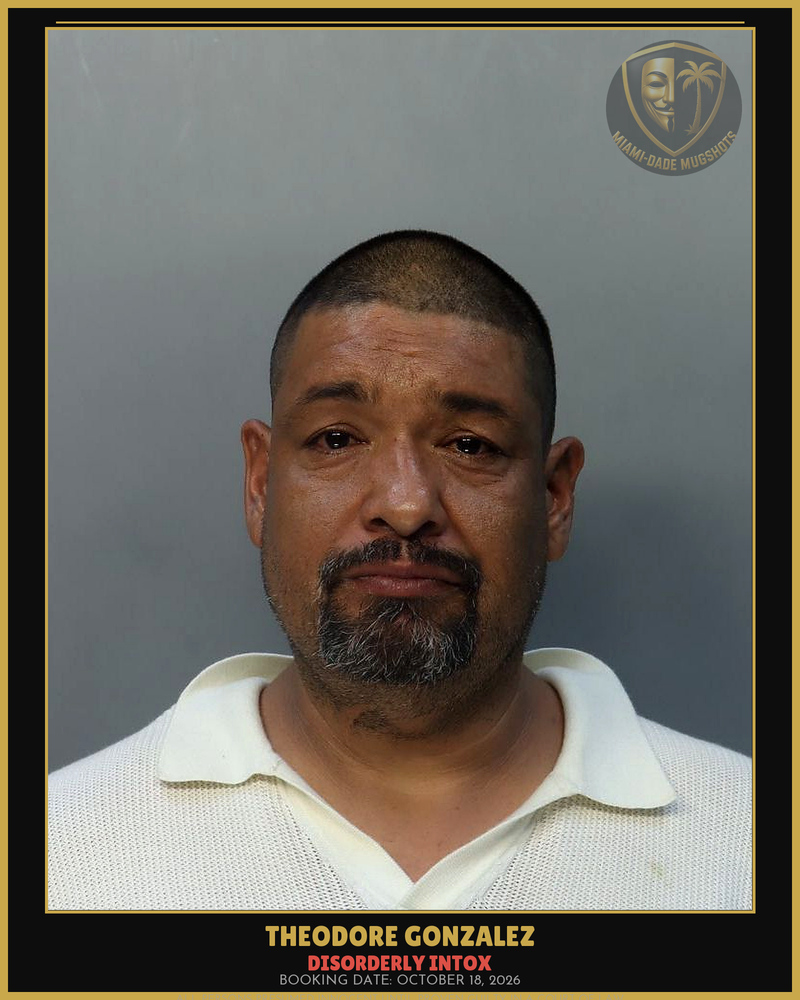 Gonzalez Theodore Tomas Arrested – Disorderly Intox – Miami-Dade County (October 18, 2026)