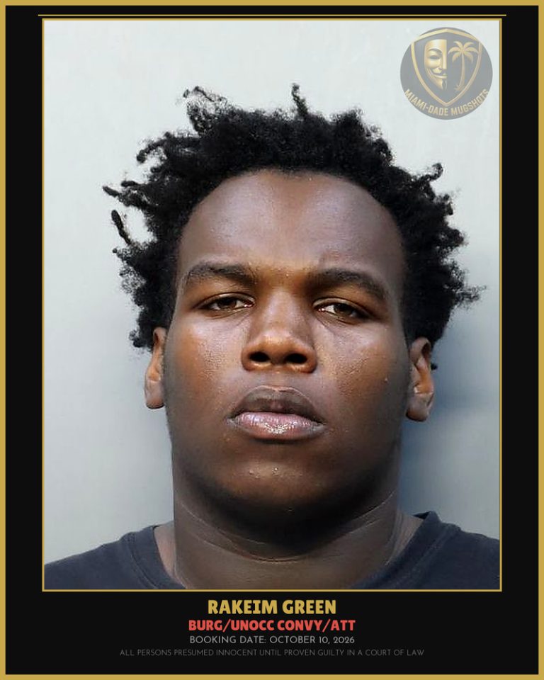 Green Rakeim Arrested – BURG/UNOCC CONVY/ATT – Miami-Dade County (October 10, 2026)