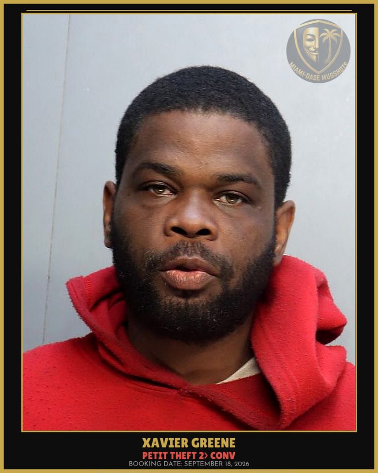 Greene Xavier Nathaniel Arrested – PETIT THEFT 2> CONV – Miami-Dade County (September 18, 2026)