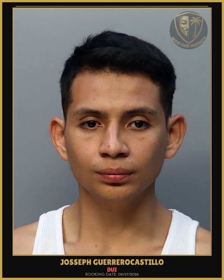 Guerrerocastillo Josseph  Alejandro Arrested – DUI – Miami-Dade County (Unknown)