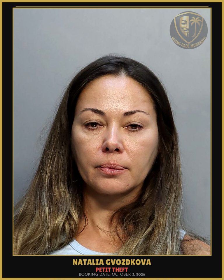 Gvozdkova Natalia Arrested – PETIT THEFT – Miami-Dade County (October 3, 2026)