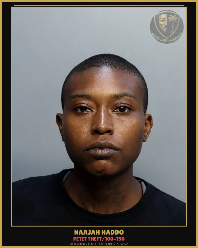 Haddo Naajah Arrested – PETIT THEFT/100-750 – Miami-Dade County (October 5, 2026)