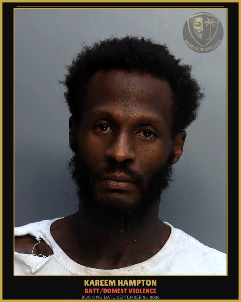 Hampton Kareem Rakea Arrested – BATT/DOMEST VIOLENCE – Miami-Dade County (September 25, 2026)