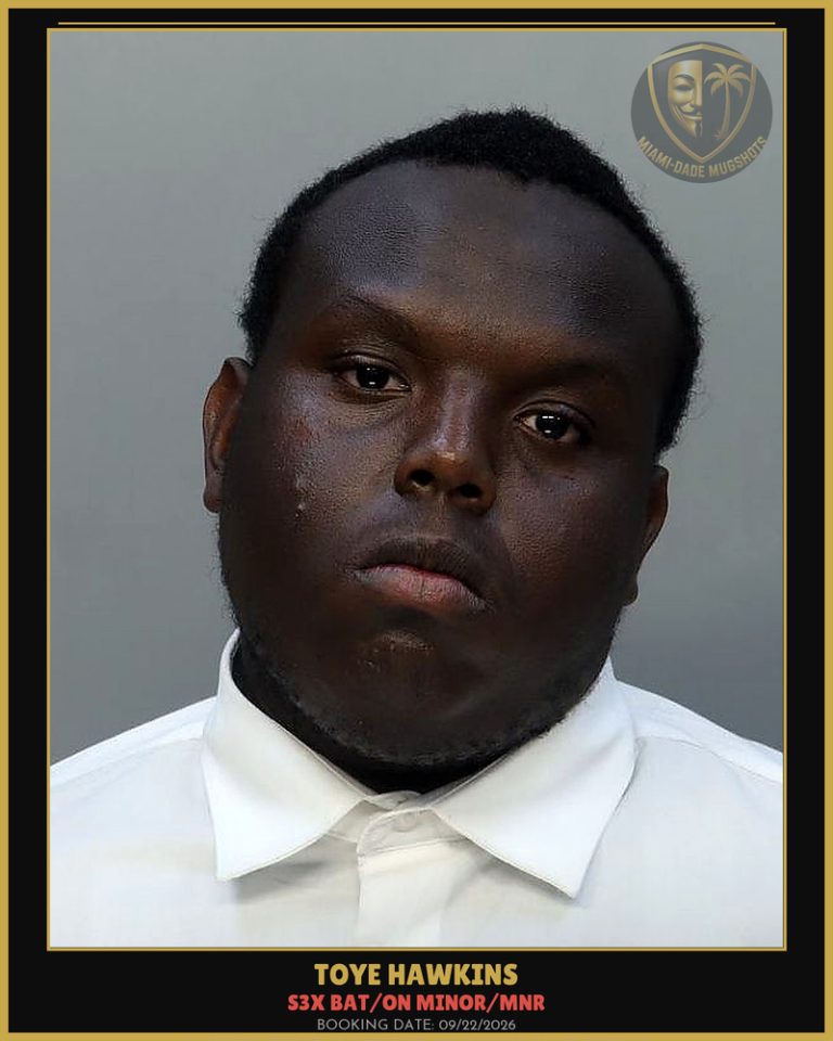 Hawkins Toye Arrested – s3x BAT/ON MINOR/MNR – Miami-Dade County (Unknown)