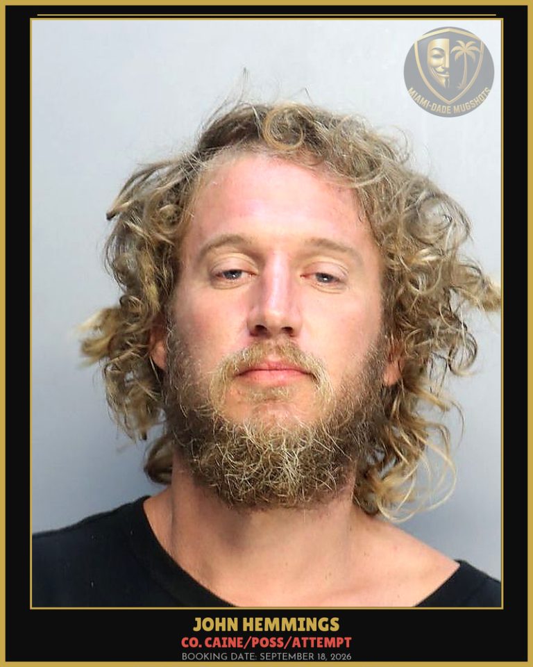Hemmings John Michael Arrested – Co. Caine/POSS/ATTEMPT – Miami-Dade County (September 18, 2026)