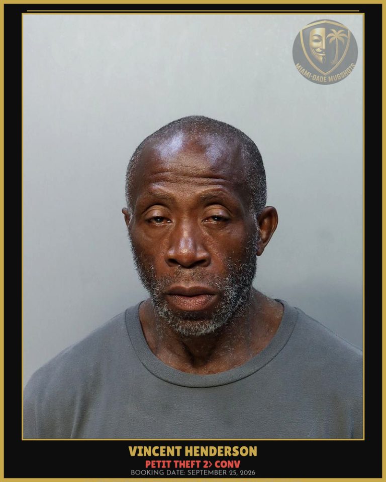 Henderson Vincent Leon Arrested – PETIT THEFT 2> CONV – Miami-Dade County (September 25, 2026)